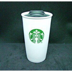 Starbucks Mermaid Tumbler Ceramic Travel Coffee Mug White 10 oz Siren with Lid